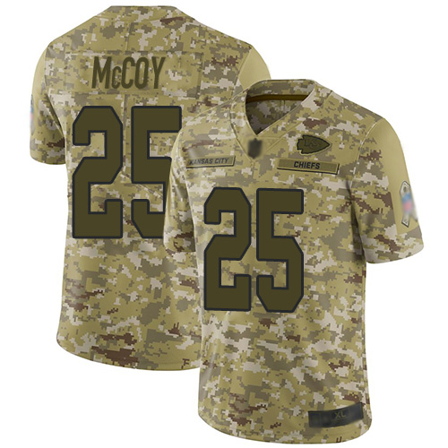 Men Kansas City Chiefs #25 McCoy LeSean Limited Camo 2018 Salute to Service Football Nike NFL Jersey->kansas city chiefs->NFL Jersey